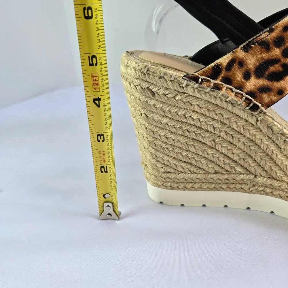 KENNETH COLE Women Espadrille - Open Toe Platform Wedge Sandals Sz 10 Zebra
